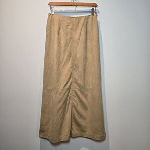 Talbots Women's Boho Faux Suede High Waist Maxi Skirt 8